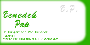 benedek pap business card